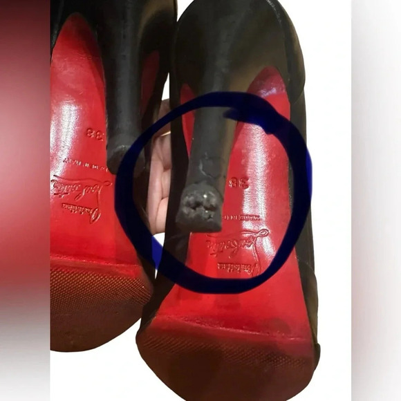 Christian Louboutin insectika 100 seta calf black pump heels size 38 - Picture 14 of 15